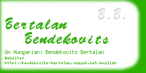 bertalan bendekovits business card